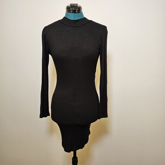 Acemi black backless stretch knit bodycon midi dress size s US - Picture 2 of 6